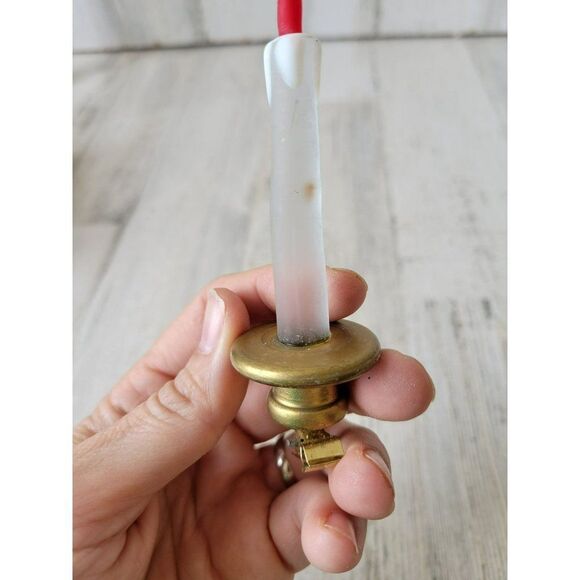 Glass candle vintage clip ornament Xmas tree clear - Picture 2 of 7